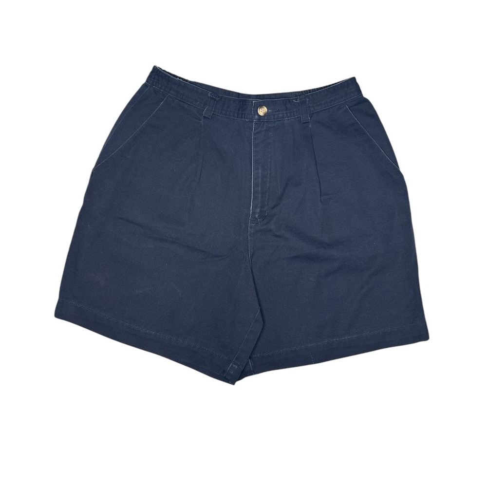 St. John's Bay Dark Wash Blue Flat Front Stretch 100% Cotton Casual Beach Shorts